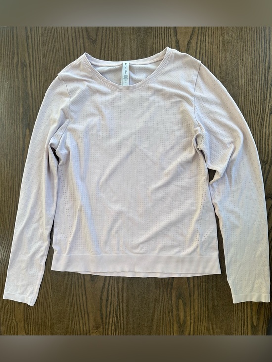 Athleta Tops - Athleta Pale Pink Long Sleeve Perforated Performance Top